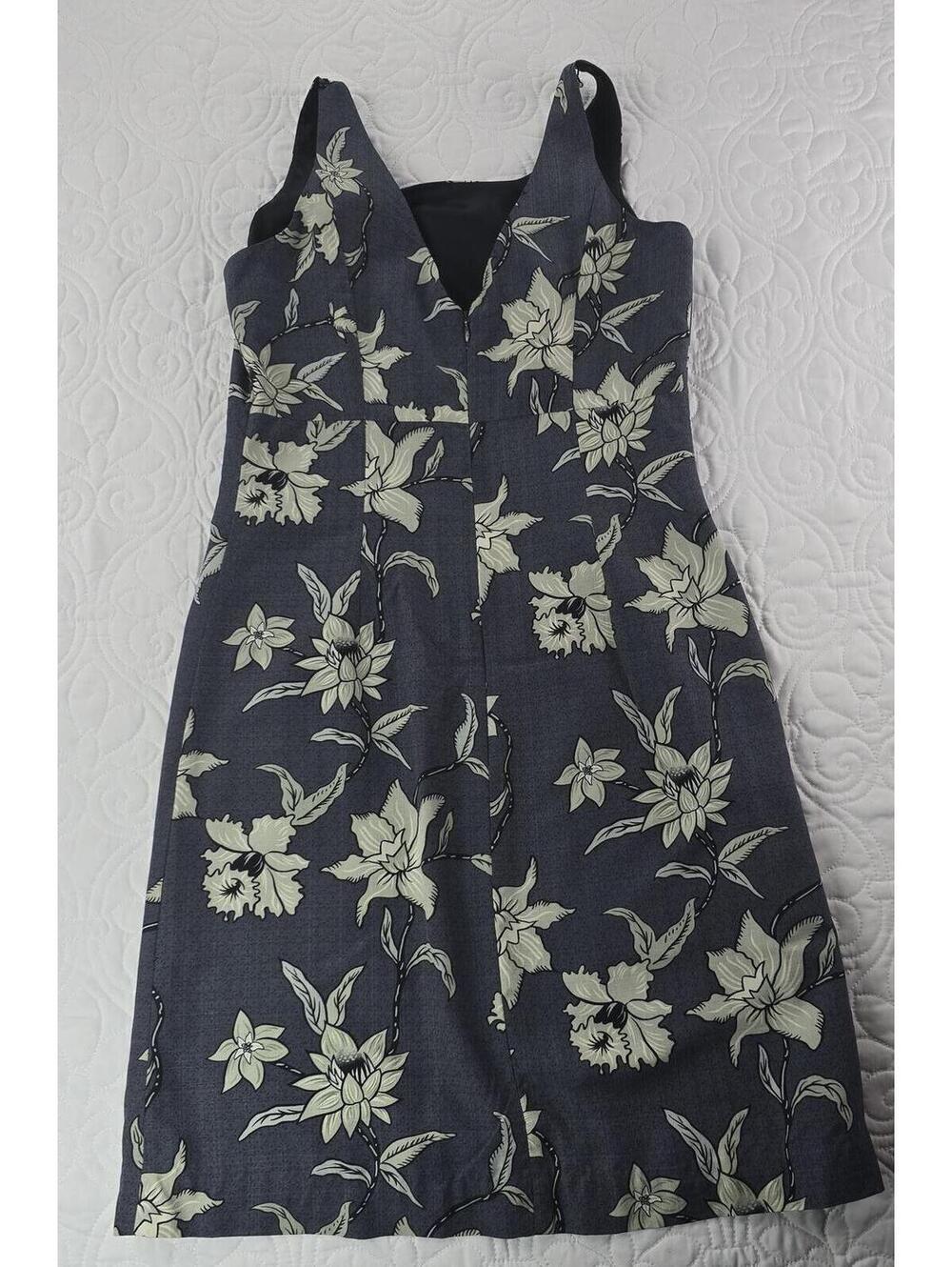 Vintage Tommy Bahama 100% Silk Tropical Floral Sheath Tank Dress Size 2 (XS) - Picture 3 of 7